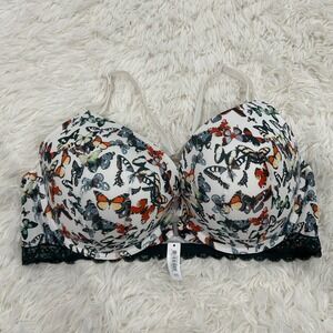 Adore Me Butterfly Print Bra with Black Lace